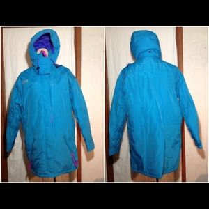 Women Vtg Columbia Radial Sleeve Hooded Ski Jacket